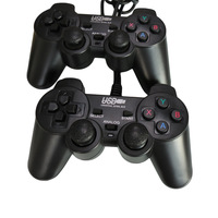 Console de jeu PC TV USB 706L pour deux joueurs, manette de jeu filaire avec petits boutons ABXY HD-208L