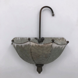 Fioriera da Parete a Forma di Ombrello con Gancio e Uccellino, Zincata a Polvere per Recinzioni, Porticati, Ingressi, Decorazione da Giardino Originale - Product Image 2