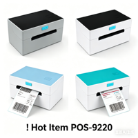 Imprimante d'étiquettes thermiques POS 9220 économique 203dpi 108mm, imprimante de documents, interface USB, vitesse d'impression 160mm/sec, en stock, la plus populaire