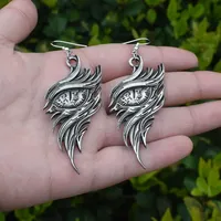 Boucles d'oreilles pendantes rétro classiques Dragon Eyes en alliage de zinc, pierre naturelle, faites à la main, cadeau unisexe