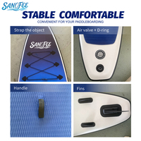 Planche de SUP gonflable de 10'6'' style dégradé, design bleu dégradé, en PVC 1,2 mm avec finition brossée, avec accessoires