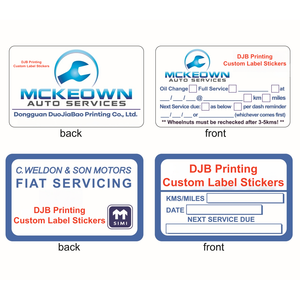 ป้ายสติ๊กเกอร์บำรุงรักษารถยนต์แบบกำหนดเองจากโรงงานโดยตรง |   วัสดุ PET เป็นมิตรกับสิ่งแวดล้อม ทนทานต่อรังสียูวี พิมพ์ได้สองด้าน กาวไม่ทิ้งคราบ - Product Image 1