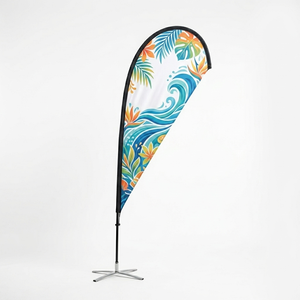 Drapeau publicitaire personnalisé en forme de larme, double face, en polyester, pour la promotion des concessionnaires automobiles, impression de logo OEM, livraison rapide directe d'usine - Product Image 5