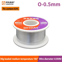 Fil à souder AMAOE à âme de colophane 55g, haute pureté Sn63% Pb37%, point de fusion 183°C, pour soudure de téléphones mobiles 0.3/0.4/0.5/0.8mm