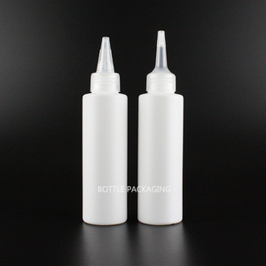 Etiqueta personalizada blanca vacía Squeeze botella 120ml 4oz HDPE mascotas perros gatos botella de gotas para los oídos con tapa giratoria - Product Image 2
