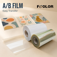 Rouleau de film AB UV DTF FCOLOR 30 cm 60 cm de large, film autocollant de transfert à froid en PET pour imprimante UV DTF