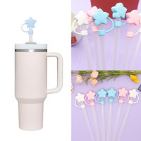 Couvre-pailles réutilisable en silicone en forme d'étoile, bouchons anti-poussière de 10 mm pour accessoires de gobelets isothermes