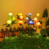 Lampe solaire décorative en forme de pivoine, étanche, pour jardin, cour, patio, allée