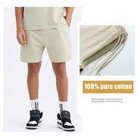 Shorts en molleton de coton avec cordon de serrage, longueur genou, unisexe, sport et décontracté, poids lourd, avec logo personnalisé, vente en gros