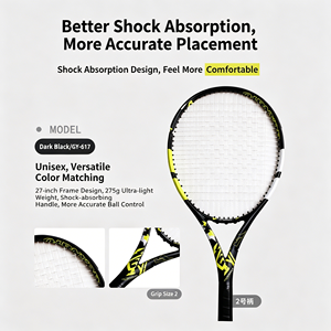 Raqueta de Tenis Profesional de Fibra de Carbono, Diseño Ligero, Tamaño de Cabeza Medio-Grande, Encordado de Alta Tensión, para Juego de Élite y Competición - Product Image 4