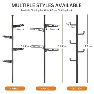 Giá treo quần áo đứng tự do YIJIALE màu đen, di động - Product Image 6