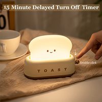 Petite décoration de bureau de chevet Led Rechargeable, jolie lampe grille-pain USB, lampe à Toast à intensité modulable, chambre d'enfants
