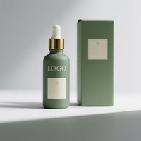 Bouteille d'huile essentielle Offre Spéciale 30ML flacon compte-gouttes vert rond épaule bouteille de sérum avec boîte et pipette