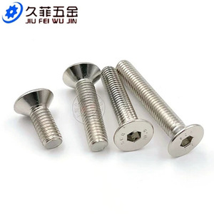 Tornillos de Cabeza Avellanada Jiu Fei Wu Jin M4 M5 M6 M8 M10, Niquelados, Métricos DIN7991, Grado 10.9, Acero al Carbono - Product Image 2