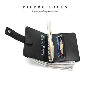 Loose-Leaf <b>Notebook</b> Wallet 2-In-1 Multi-Functional Women's Coin Purse With Snap Lock Solid Color Everyday Use - Product Image 3