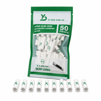 Embouts filtrants en céramique au charbon actif 6 mm, fins et longs, avec noyau en charbon de coco, filtres jetables pour le tabac à rouler