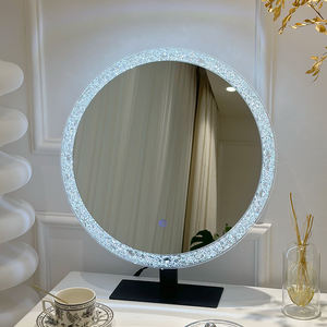 <span class=keywords><strong>Miroir</strong></span> de maquillage en cristal moderne personnalisé en gros éclairage tricolore conception de mur irrégulier pour chambre salle de bain hôtel - Product Image 2