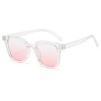 Lunettes de soleil décoratives pour femmes, effet naturel, légères, en PC, avec rivets carrés, dégradé rose blush, vente en gros, logo personnalisé