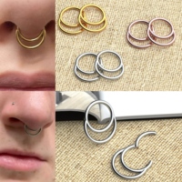 Vente en gros de bijoux de corps en acier inoxydable 316L, anneau de nez tendance, piercing clicker pour l'engagement, anneau de septum, bijoux de nez