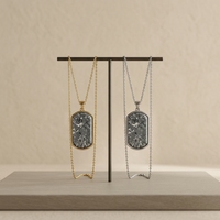 Collier de luxe pour homme en acier inoxydable 316L avec pendentif en pierre naturelle incrustée, chaîne en marbre, bijoux, fabrication directe OEM