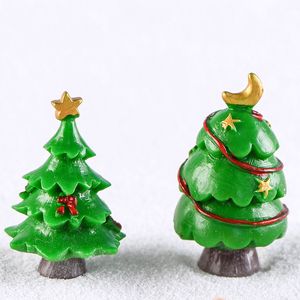 Resin <b>Mini</b> <b>Christmas</b> <b>Tree</b> Figurine Miniatures for Xmas Landscape Decorations Arbol Plant Charm Desktop Ornaments DIY Accessories - Product Image 4