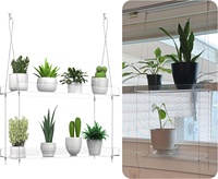 Étagères acryliques à suspendre transparentes pour plantes flottant fenêtre intérieure mur Pot de fleur organisateur support de rangement ensemble affichage cosmétique en plastique