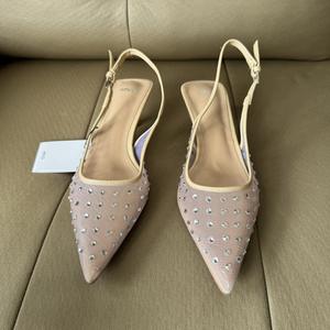 Sandales d'été sexy et respirantes pour femmes, avec doublure en PU, dessus en maille orné de strass et talon exposé, sandales confortables - Product Image 2