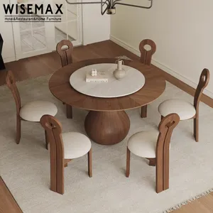 WISEMAX FURNITURE Italian Luxury Dining Table Wood Base Slate Board Top Living room Table Set 4 Chairs Stable Restaurant Table