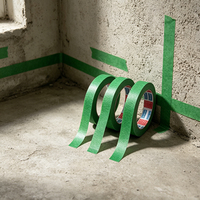 Ruban de masquage spécial pour murs extérieurs, couleur verte, facile à déchirer, en papier crépon, pour la peinture et la protection des bâtiments et la décoration