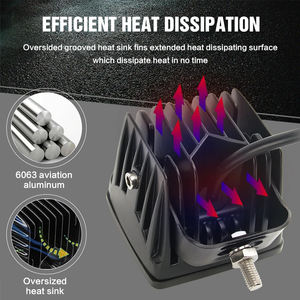 Accesorios cuadrados para coche, luz de trabajo Led de 16W, Luz <span class=keywords><strong>antiniebla</strong></span> auxiliar de inundación, luces de trabajo Led de 3 pulgadas y 4 pulgadas para camión, remolque, ATV - Product Image 5