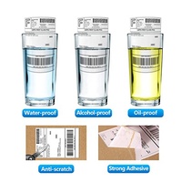 Rouleau d'étiquettes thermiques directes BOPP personnalisées, adhésif acrylique activé par l'eau, autocollant de transfert thermique pour étiquettes d'expédition et codes-barres