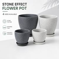 Pot Bunga PP Efek Batu Modern Ringan untuk Dekorasi Dalam & Luar Ruangan Produsen OEM ODM
