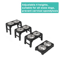 Bol à Sublimation pour animaux de compagnie, mangeoire pliable pour chat et chien, 4 hauteurs, pas de déversement, acier inoxydable, réglable, surélevé, support de bol pour chien