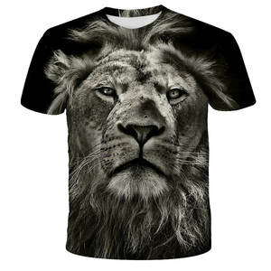 T-shirt imprimé en 3D pour homme, grande taille, élégant, motif <span class=keywords><strong>tigre</strong></span> et <span class=keywords><strong>lion</strong></span>, manches courtes, pour homme et enfant, motif animal - Product Image 4