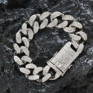AB008 20mm 8inch Chunky <strong>Crystal</strong> <strong>Bracelet</strong> Iced Out Hip Hop Men <strong>Crystal</strong> Cuban <strong>Bracelet</strong> Bling Bling - Product Image 6