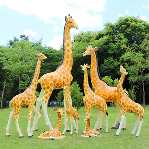 Jirafa realista de fibra de vidrio, decoración artística de ocio Comercial Público, adornos de escultura para parque al aire libre, Jardín Zoológico - Product Image 3