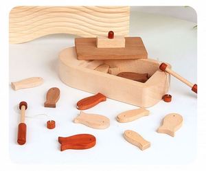Jeu de pêche magnétique en bois de hêtre naturel de qualité supérieure pour enfants, jouet Montessori sûr pour bébé - Product Image 6