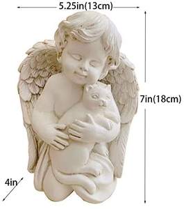 Estatua de Ángel con alas de un gato, recuerdo conmemorativo, estatua de jardín para interior y exterior - Product Image 2