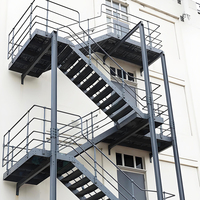 Escaliers en acier et alliage d'aluminium soudés par des professionnels pour les bureaux extérieurs, les bâtiments de villas et les hôtels