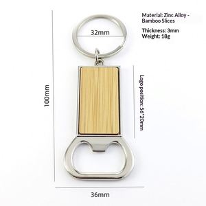 Creative Rotating Bamboo Slice Cross Bottle Opener Keychains <b>Blank</b> Wood Openers <b>Key</b> Chains Tag for Engravable DIY Crafts - Product Image 2