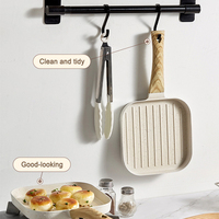 Poids léger 18cm ustensiles de cuisine petit déjeuner poêle à frire aluminium carré antiadhésif Stripe steak poêle