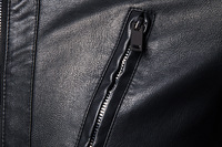 Veste en cuir pour hommes à col montant tissu respirant Cardigan à capuche motif brodé manteau de moto de printemps Vente en gros personnalisé