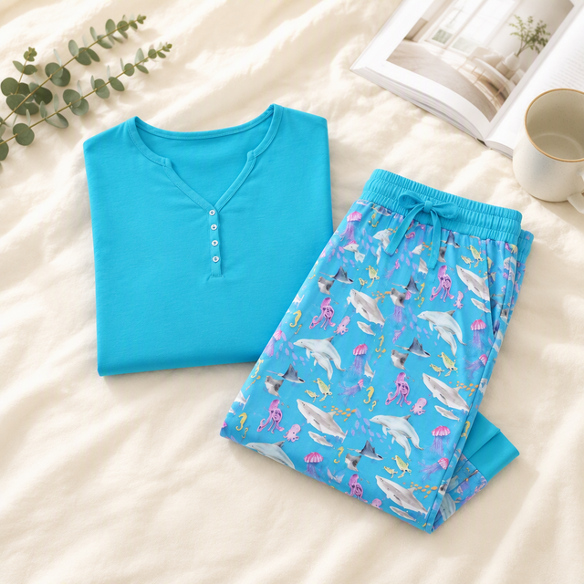 Order LovelyShine Manufacturer Support Custom Pajamas Sleepwear Material Bamboo Cotton Modal Silk Pajamas for Women Set