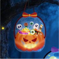 Pochette transparente compressible en forme de citrouille, sacs cadeaux transparents en forme de citrouille, cadeau de fête anti-stress pour enfants à l'Halloween