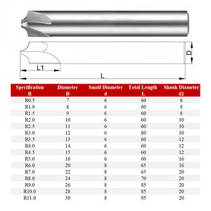 Mata Bor HSS High Speed Steel Internal R End Mill untuk Pemotongan & Pembuatan Alur pada Logam CNC - Product Image 4