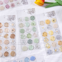 Autocollants de sceau de cire translucides Shanle, sceaux en relief 3D floraux pour enveloppes, décorations imprimées pour scrapbooking