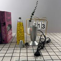 Lampe de chevet décorative en aluminium à paillettes de cire de 13 pouces, design abstrait multicolore, idéale pour les fêtes, cadeau de Noël, décoration intérieure