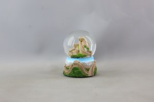 Grande parete sfera di neve resina dipinto a mano arte da collezione che custodisce meraviglia architettonica avvolgimento bastioni scintillanti fiocchi di neve - Product Image 4