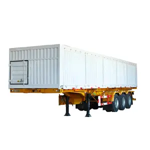 고품질 무거운 60Ton Tri Fuwa 차축 건조화물 밴 박스 물류 트럭 운송 커튼 세미 트레일러 판매 드라이 밴 트레일러