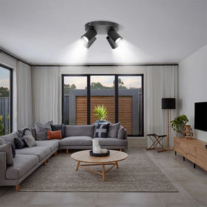 Spot de <span class=keywords><strong>plafond</strong></span> GU10 rotatif moderne et minimaliste, 4 directions, rond, blanc/noir, en métal, à montage en surface, pour <span class=keywords><strong>salon</strong></span> et maison - Vente chaude - Product Image 2